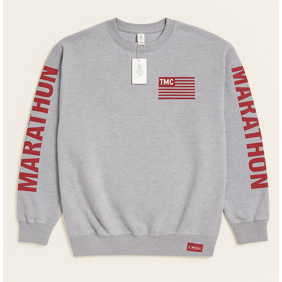 Marathon Clothing RUN A LAP Mens Pullover Sweatshirt Heather Gray SIZE XXL NWT - Picture 1 of 5